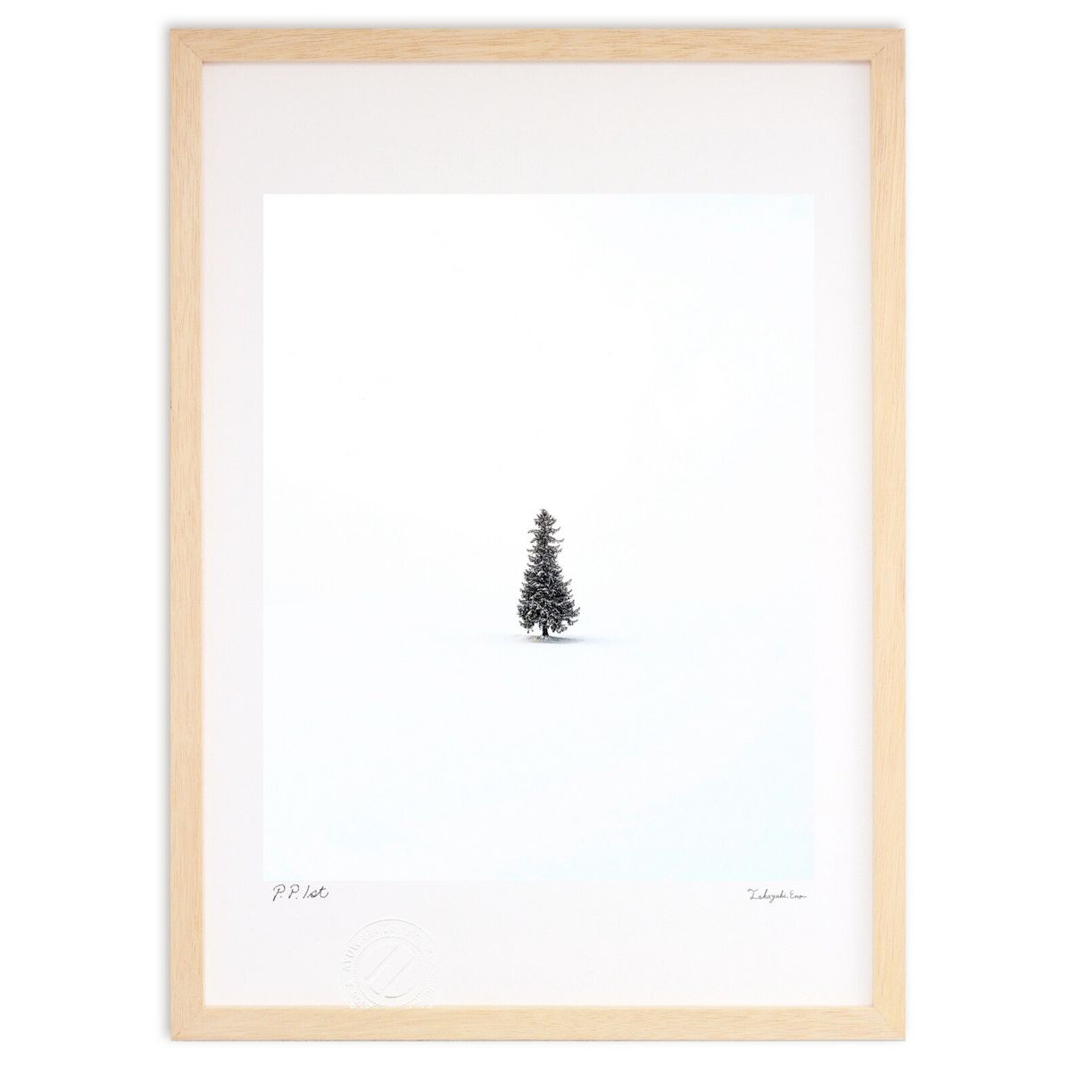 版画 静寂に包まれたクリスマスツリーの木 (gan.iwaiwa)