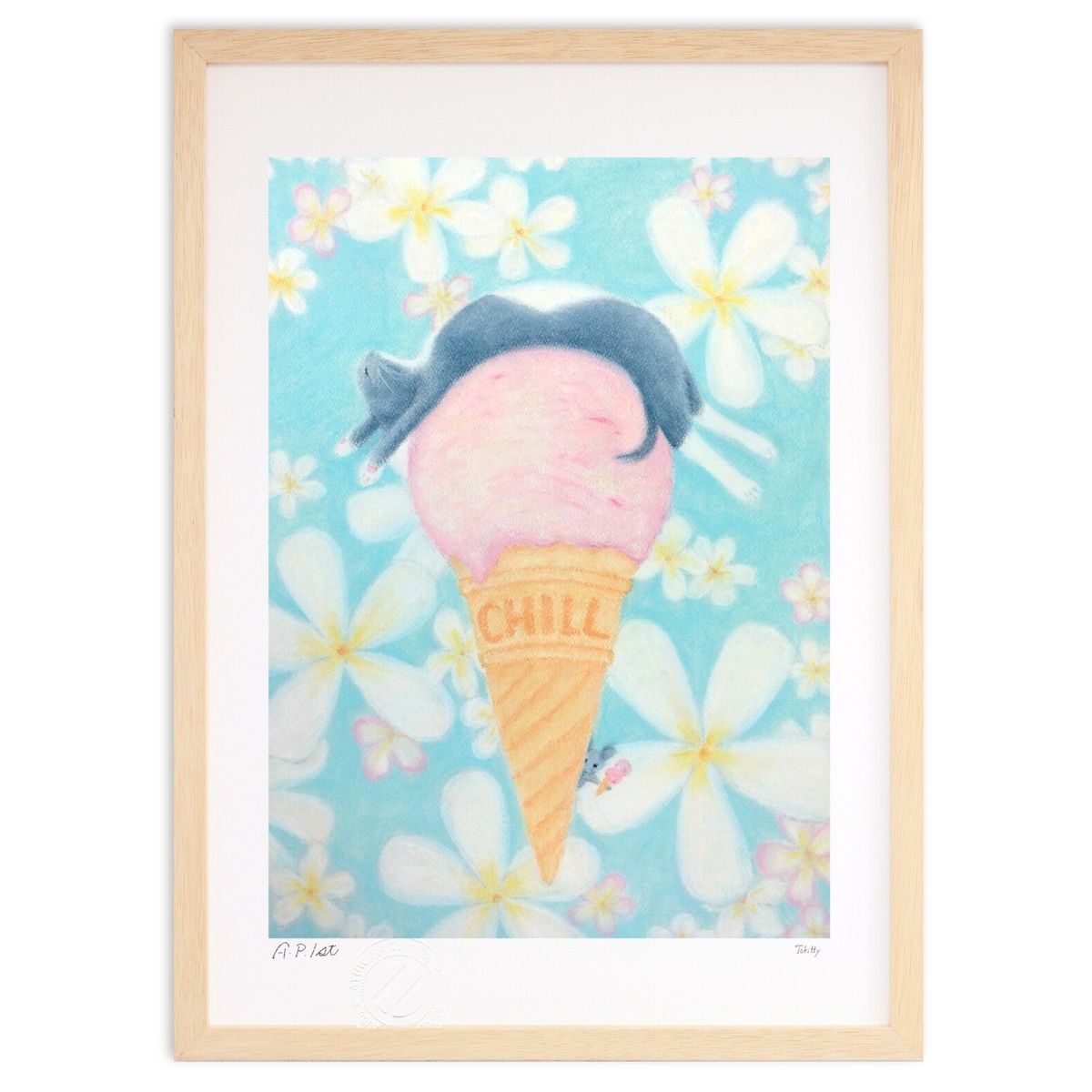 版画 CHILL! (TOKITTY)インテリア 壁掛け 額入り 風景画 ポスター アート リビング 玄関に飾る 風水 プレゼント モダン アートフレーム