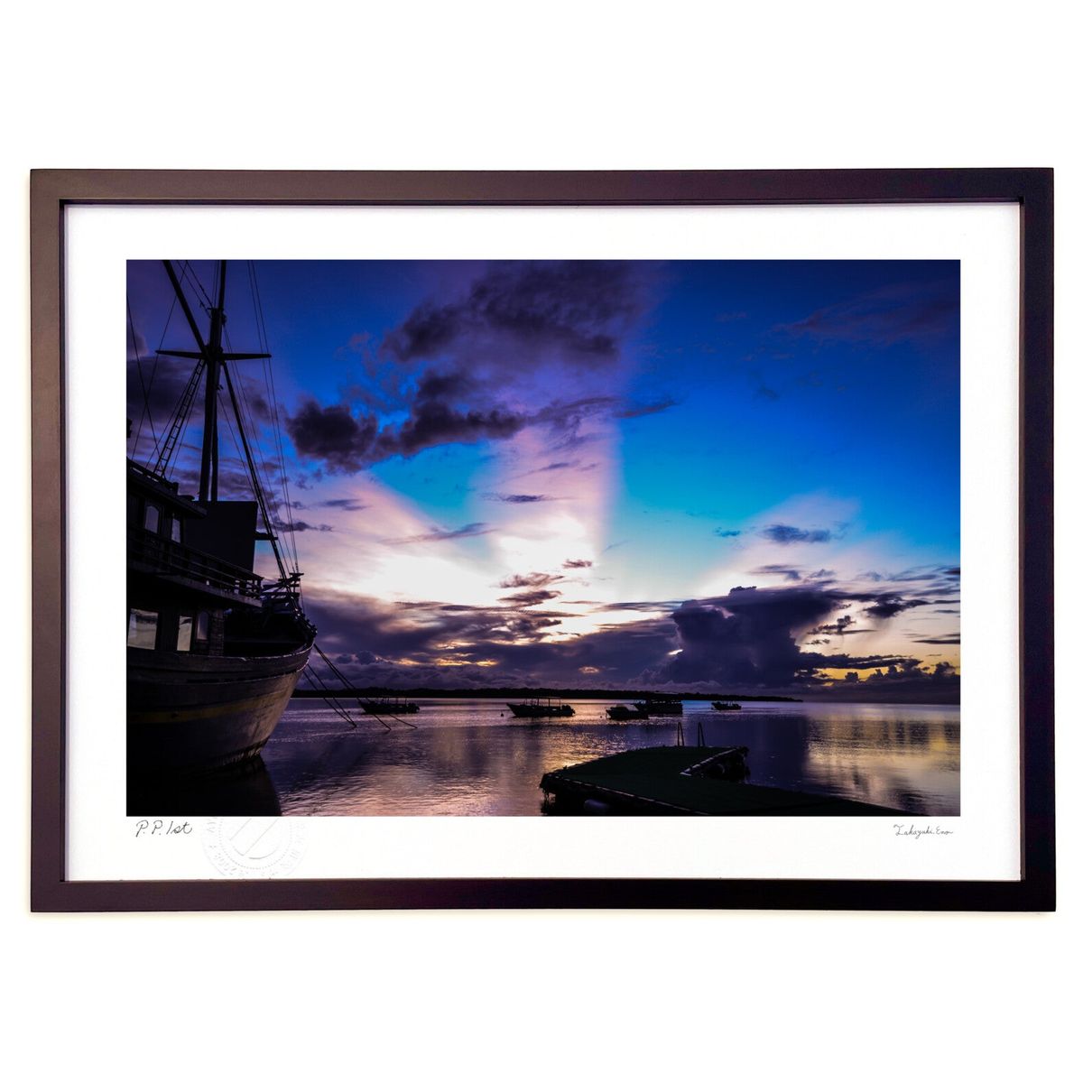 版画 写真 リゾートアイランドの朝 (横) (Little Dinosaur)