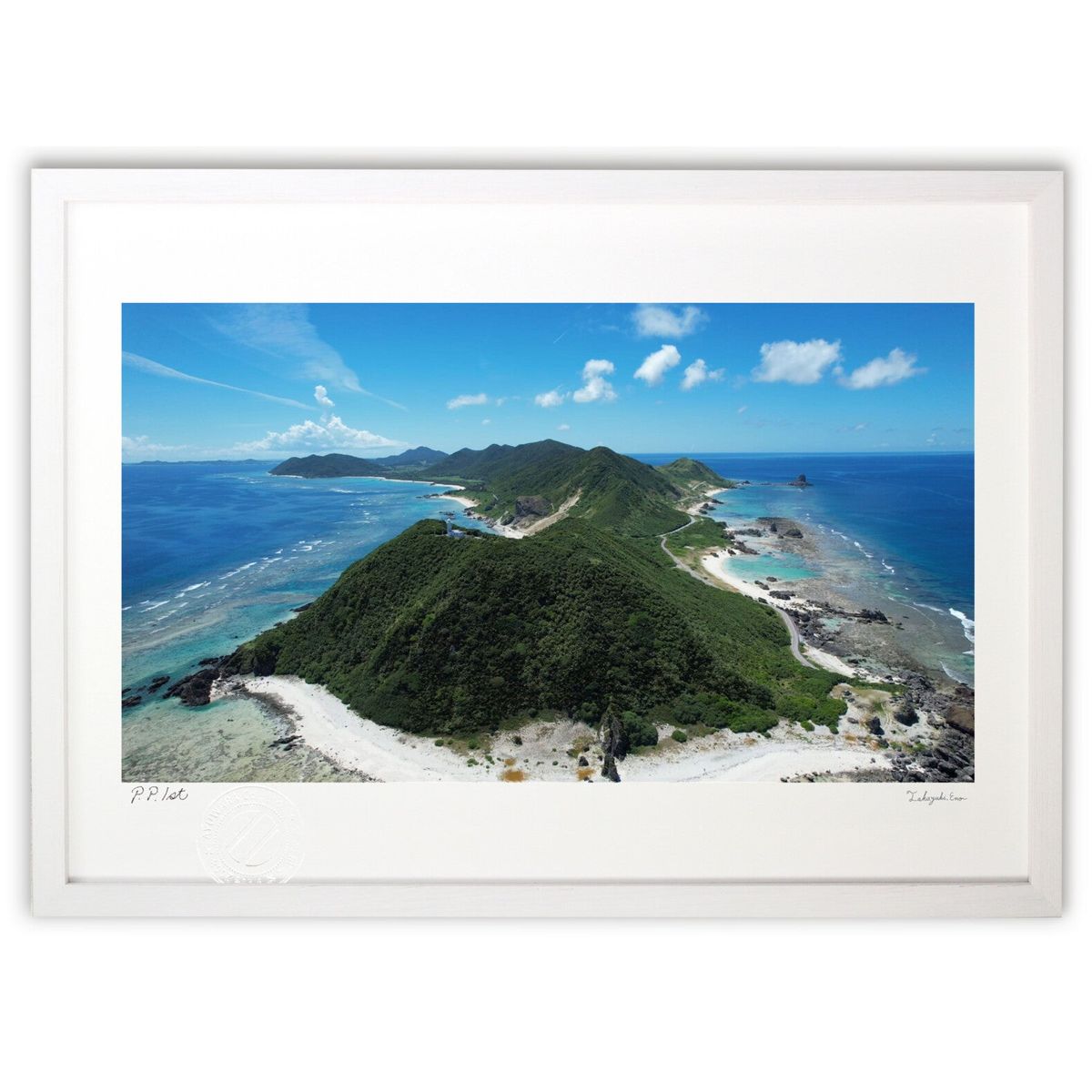 版画 沖縄最北端 (recno4do)インテリア 壁掛け 額入り 風景画 ポスター アート リビング 玄関に飾る 風水 プレゼント モダン アートフレーム