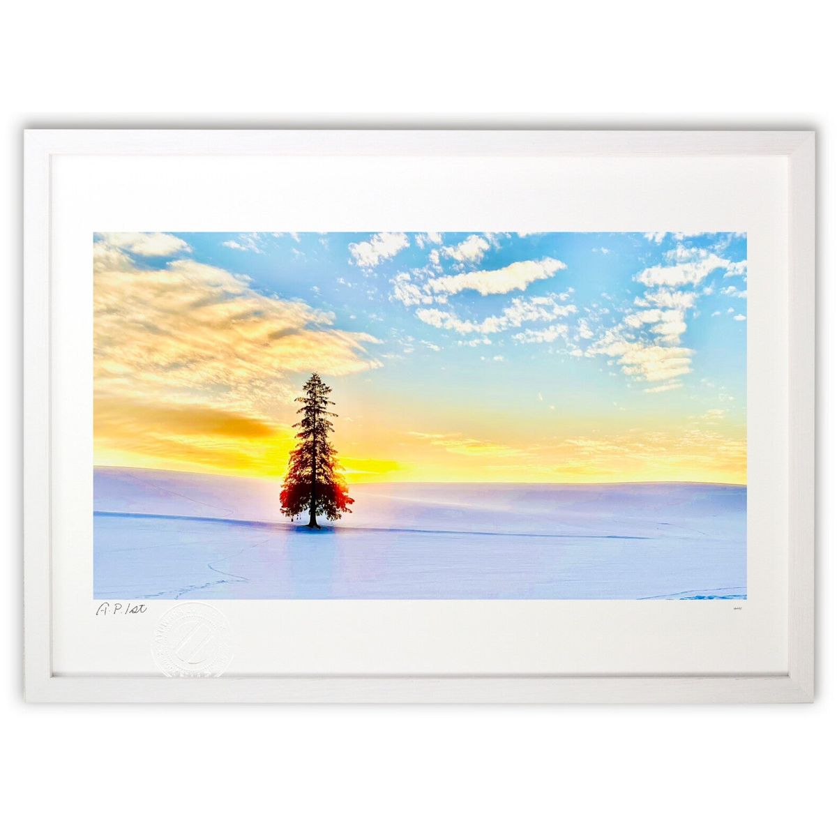 版画 静かな冬 (R.K.Photo9)インテリア 壁掛け 額入り 風景画 ポスター アート リビング 玄関に飾る 風水 プレゼント モダン アートフレーム