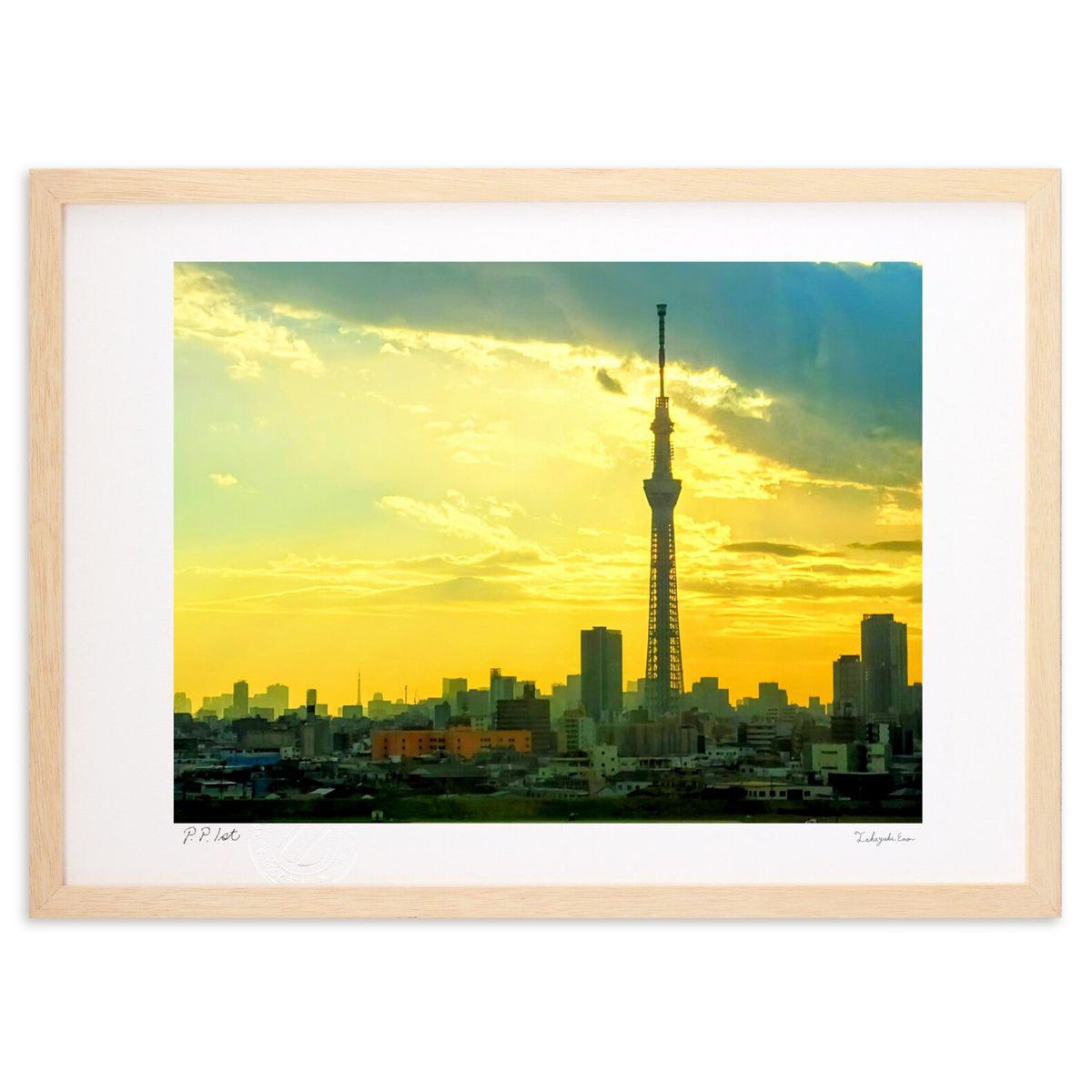 版画 東京の街 (mii7aa)インテリア 壁掛け 額入り 風景画 ポスター アート リビング 玄関に飾る 風水 プレゼント モダン アートフレーム