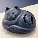 【スーパーSALE10%OFF】蚊遣り ネコ 黒 伝統工芸 南部鉄器 岩鋳謹製 創業100年 日本製 おしゃれ 重厚 モダン 和風 夏 風流 香炉 防虫 殺虫 ...