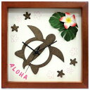最大100%ポイントバック!限定抽選 時計 Hawaiian Clock Honu/Flower-BR/Red/掛け時計 置き時計 ウォールクロック インテリア...