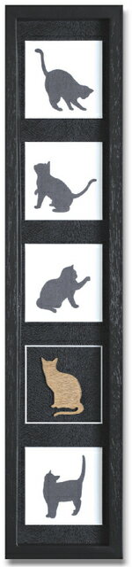 【スーパーSALE10%OFF】アートフレーム Silence Cat/タテ/インテリア 額入り 額装込 風景画 油絵 ポスター アート アートパネル リビング...