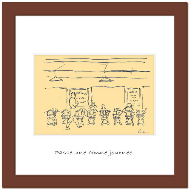 【スーパーSALE10%OFF】アートフレーム ゆうパケット caf?/インテリア 額入り 額装込 風景画 油絵 ポスター アート アートパネル リビング 玄関...