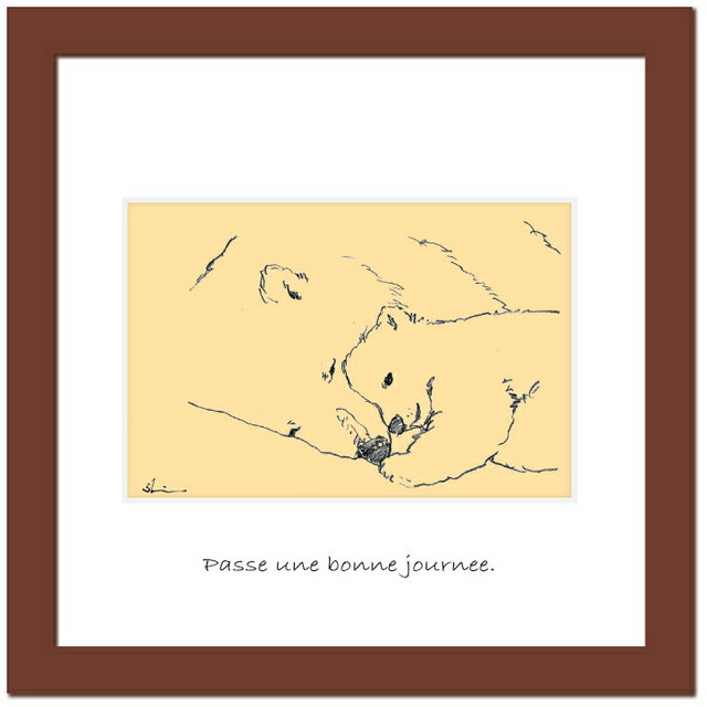 【スーパーSALE10%OFF】アートフレーム ゆうパケット シロクマ/インテリア 額入り 額装込 風景画 油絵 ポスター アート アートパネル リビング 玄関...