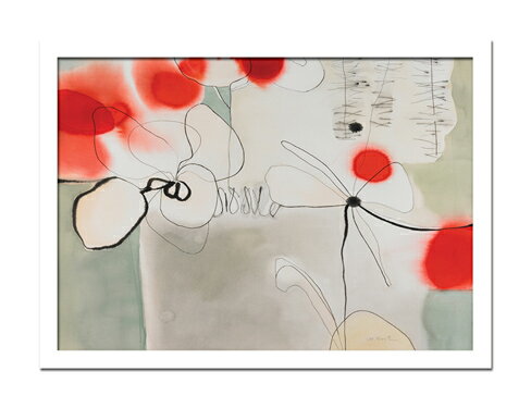 絵画 Marsha Boston Red Licorice(レッド リコリス 赤いカンゾウ)/インテリア 壁掛け 額入り 額装込 風景画 油絵 ポスター アート アートパネル リビング 玄関 プレゼント モダン アートフレーム おしゃれ 飾るL