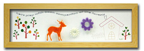 【スーパーSALE10%OFF】アートフレーム ゆうパケット アニマル シカ/NA/インテリア 額入り 額装込 風景画 油絵 ポスター アート アートパネル リ...