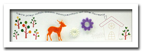 【スーパーSALE10%OFF】アートフレーム ゆうパケット アニマル シカ/WH/インテリア 額入り 額装込 風景画 油絵 ポスター アート アートパネル リ...