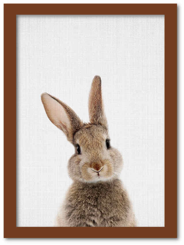 【スーパーSALE10%OFF】アートフレーム アニマル チルドレン シリーズ ラビット(ウサギ) ブラウンフレーム ゆうパケット Sサイズ 額入り シンプル ...