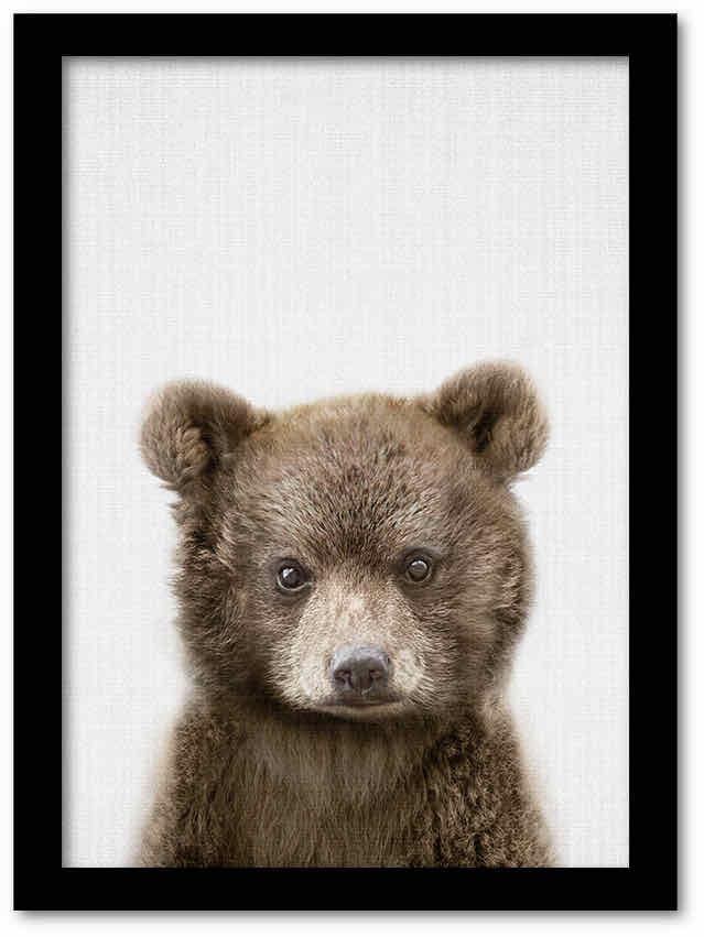【スーパーSALE10%OFF】アートフレーム アニマル チルドレン シリーズ ベア(クマ) ブラックフレーム ゆうパケット Sサイズ 額入り シンプル インテ...