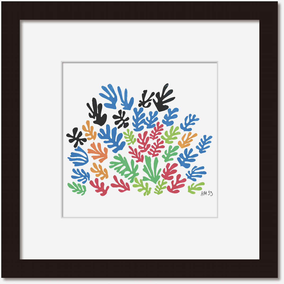 【スーパーSALE10%OFF】名画 シンプルアート アンリ・マティス 署名入り La Gerbe 花束 ブラックフレーム ゆうパケット Sサイズ 額入り シン...