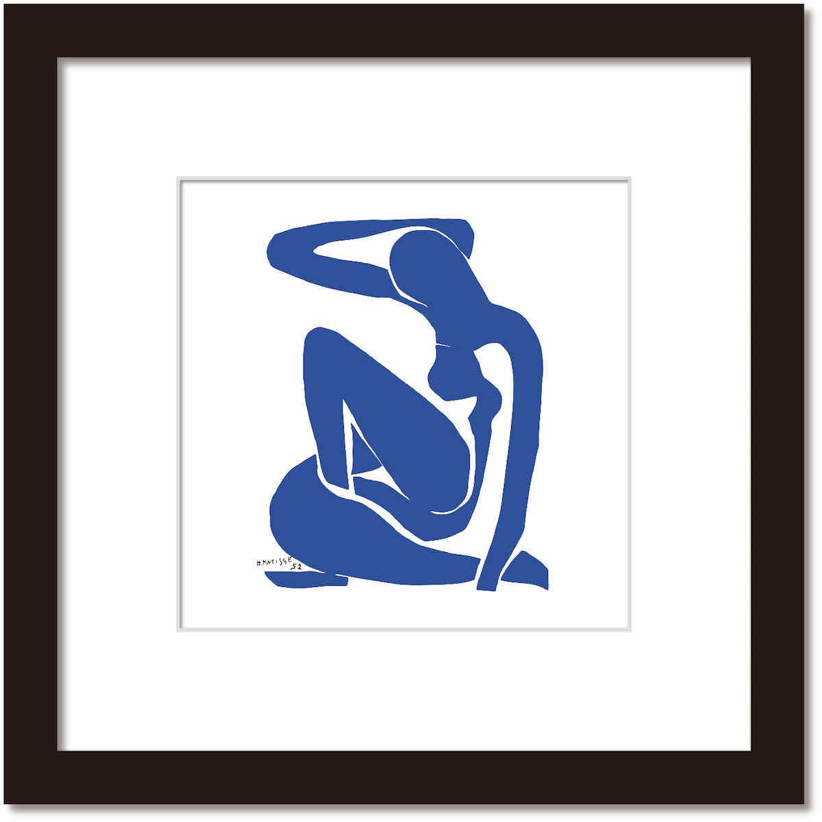 【スーパーSALE10%OFF】名画 シンプルアート アンリ・マティス 署名入り Nu bleu I Blue Nude1 ブルーヌード1 ブラックフレーム ゆ...
