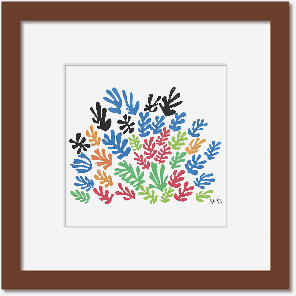 【スーパーSALE10%OFF】名画 シンプルアート アンリ・マティス 署名入り La Gerbe 花束 ブラウンフレーム Mサイズ 額入り シンプル インテリ...