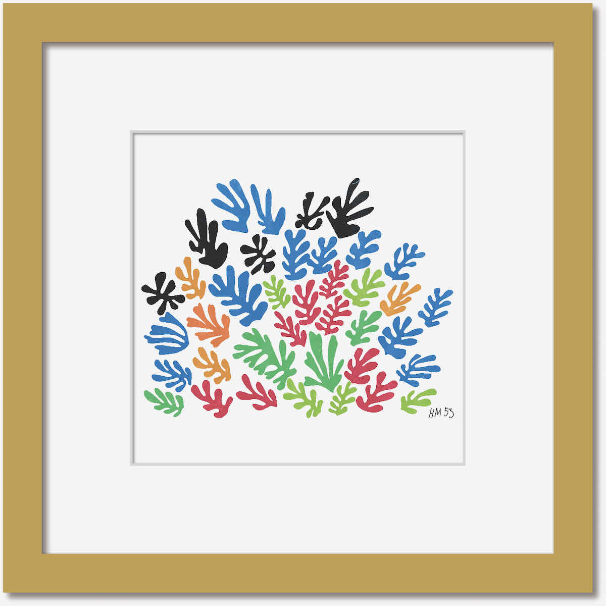 【スーパーSALE10%OFF】名画 シンプルアート アンリ・マティス 署名入り La Gerbe 花束 ナチュラルフレーム Mサイズ 額入り シンプル インテ...