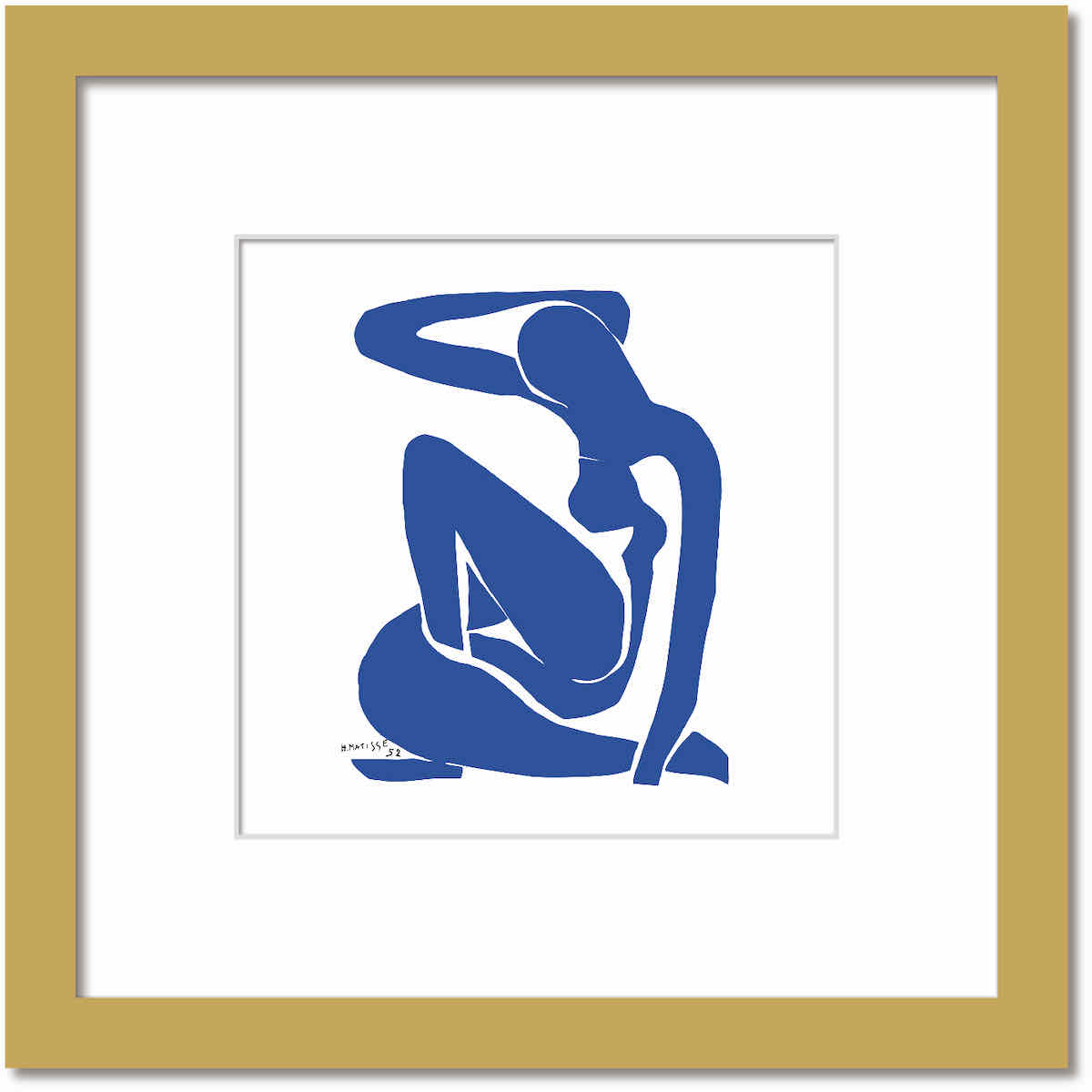 【スーパーSALE10%OFF】名画 シンプルアート アンリ・マティス 署名入り Nu bleu I Blue Nude1 ブルーヌード1 ナチュラルフレーム ...