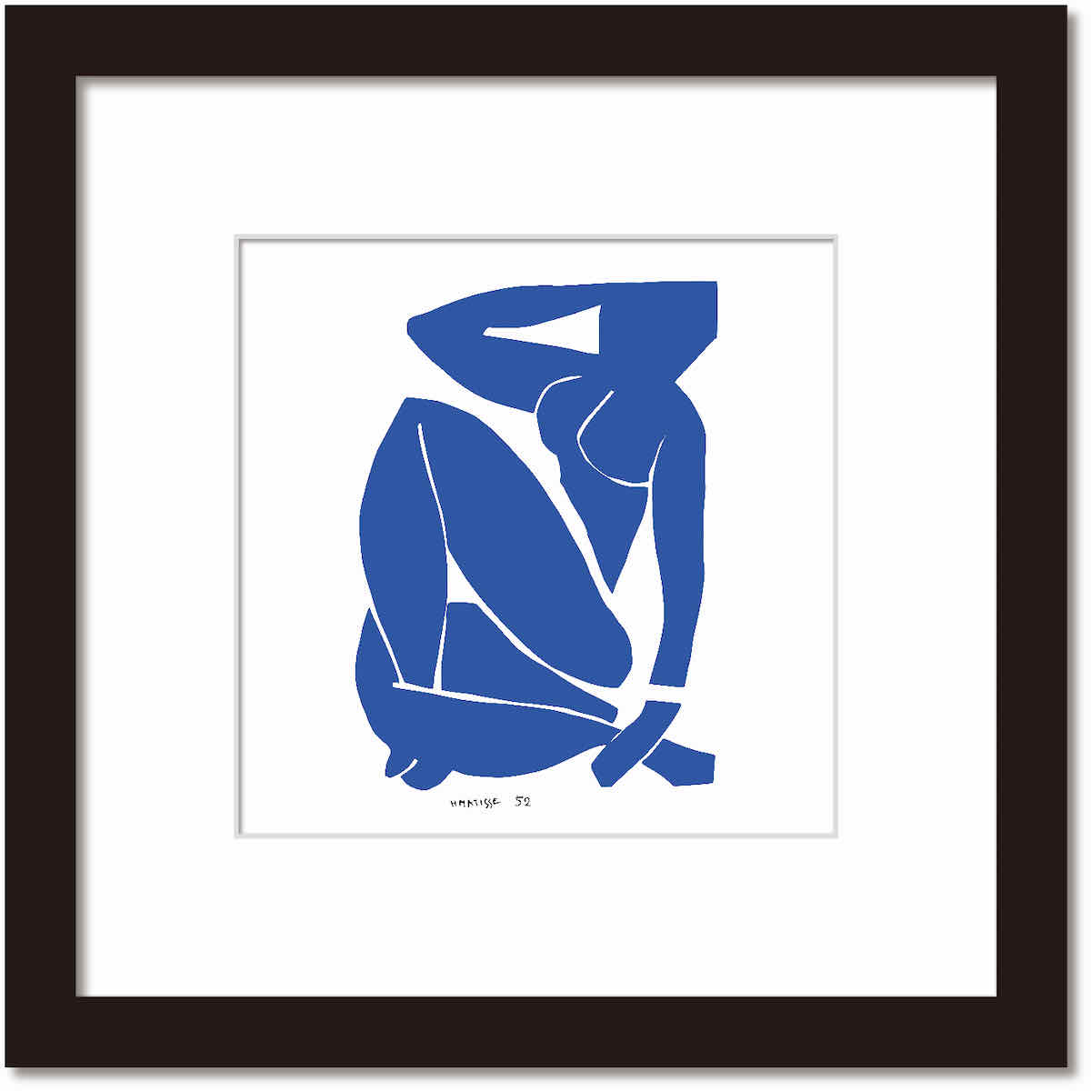 【スーパーSALE10%OFF】名画 シンプルアート アンリ・マティス 署名入り Nu bleu III Blue Nude3 ブルーヌード3 ブラックフレーム...