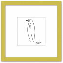 最大100%ポイントバック!限定抽選 名画 ラインアート パブロ・ピカソ 署名入り Le Pingouin ペンギン ナチュラルフレーム ゆうパケット Sサイズ...