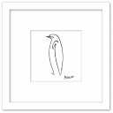 最大100%ポイントバック!限定抽選 名画 ラインアート パブロ・ピカソ 署名入り Le Pingouin ペンギン ホワイトフレーム ゆうパケット Sサイズ ...