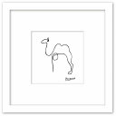 最大100%ポイントバック!限定抽選 名画 ラインアート パブロ・ピカソ 署名入り らくだ ホワイトフレーム Mサイズ 額入り シンプル インテリア アート 入...