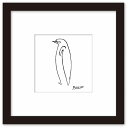 最大100%ポイントバック!限定抽選 名画 ラインアート パブロ・ピカソ 署名入り Le Pingouin ペンギン ブラックフレーム Mサイズ 額入り シンプ...