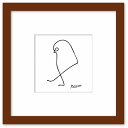 最大100%ポイントバック!限定抽選 名画 ラインアート パブロ・ピカソ 署名入り Le Moineau 雀 ブラウンフレーム LLサイズ 額入り シンプル イ...