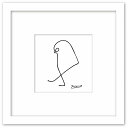 最大100%ポイントバック!限定抽選 名画 ラインアート パブロ・ピカソ 署名入り Le Moineau 雀 ホワイトフレーム LLサイズ 額入り シンプル イ...