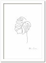 アートフレーム ラインアート Monstera2 モンステラ2 ホワイトフレーム Mサイズ 額入り シンプル インテリア アート 入門 絵画 おしゃれ 壁掛け 絵
