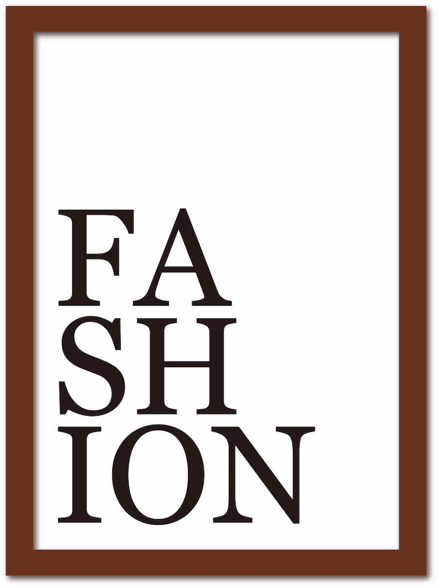 【スーパーSALE10%OFF】アートフレーム タイポグラフィー8 ファッション ブラウンフレーム ゆうパケット Sサイズ 額入り シンプル インテリア アート...