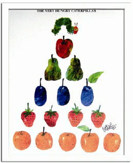 エリック・カール Eric Carle Fruits（フルーツ）/インテリア 壁掛け 額入り 額装込 風景画 油絵 ポスター アート アートパネル リビング 玄関 プレゼント モダン アートフレーム おしゃれ 飾る Lサイズ