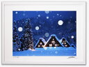 最大100%ポイントバック!限定抽選 アートフォト 絵画 壁掛け 世界遺産白川郷・雪の夜/岐阜県白川郷/インテリア 壁掛け 額入り 額装込 風景画 油絵 ポスタ...