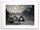 最大100%ポイントバック!限定抽選 アートフォト 絵画 壁掛け 世界遺産白川郷・雪降り3/岐阜県白川郷/インテリア 壁掛け 額入り 額装込 風景画 油絵 ポス...