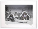 最大100%ポイントバック!限定抽選 アートフォト 絵画 壁掛け 世界遺産白川郷・雪降り6/岐阜県白川郷/インテリア 壁掛け 額入り 額装込 風景画 油絵 ポス...