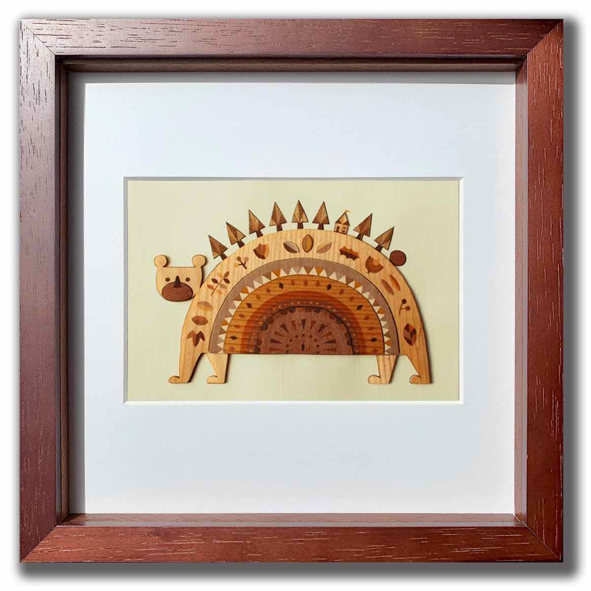 【スーパーSALE10%OFF】本格木工細工 木はり絵手作りキット ノルディックワンダーランド 額付き ブラウンフレーム 立てかけ ビギナーレベル /インテリア...