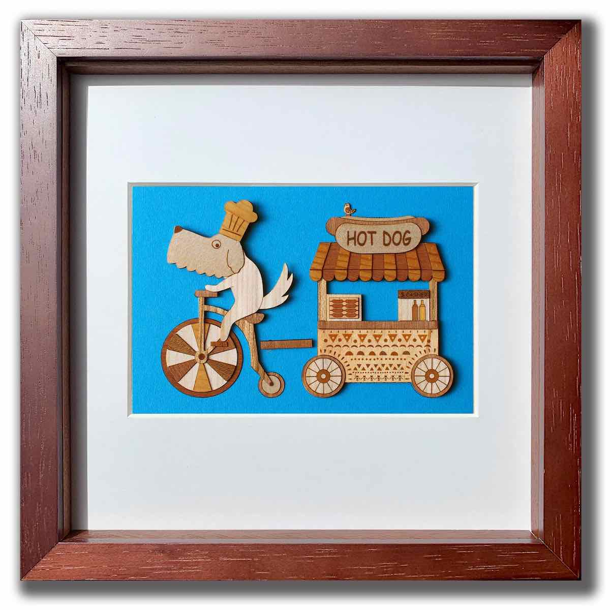 【スーパーSALE10%OFF】本格木工細工 木はり絵手作りキット デリシャスランチ 額付き ブラウンフレーム 立てかけ ビギナーレベル /インテリア 額入り ...