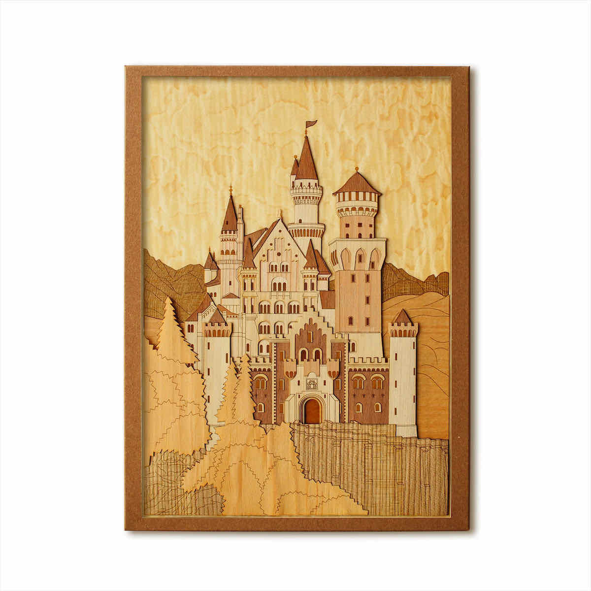 【スーパーSALE10%OFF】本格木工細工 木はり絵手作りキット「ノイシュヴァンシュタイン城」 ハードレベル/額なし インテリア 子供部屋 プレゼント アート...