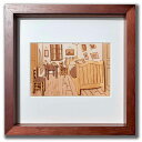 【スーパーSALE10%OFF】本格木工細工 木はり絵手作りキット ファン・ゴッホの寝室 額付き ブラウンフレーム 立てかけ ビギナーレベル /インテリア 額入...