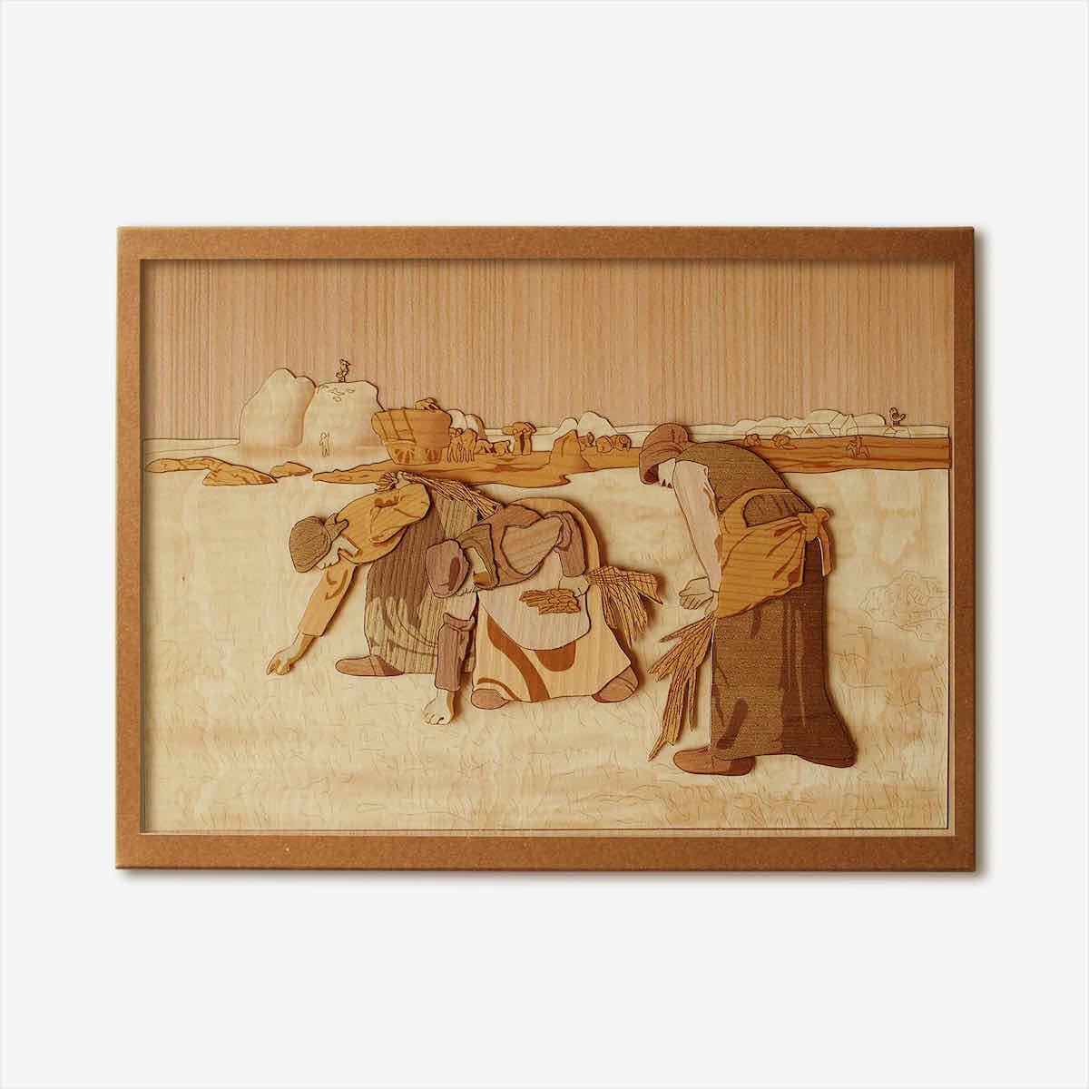 【スーパーSALE10%OFF】本格木工細工 木はり絵手作りキット「落穂拾い」 ハードレベル/額なし インテリア 子供部屋 プレゼント アート ギフト 絵画 S...