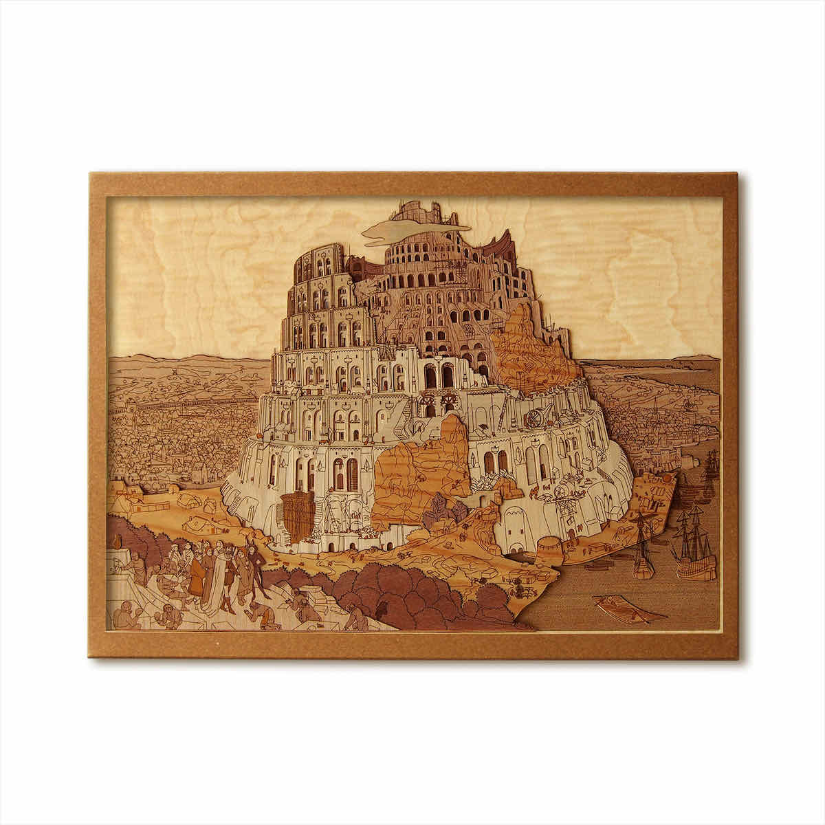 【スーパーSALE10%OFF】本格木工細工 木はり絵手作りキット「バベルの塔」 ハードレベル/額なし インテリア 子供部屋 プレゼント アート ギフト 絵画 ...