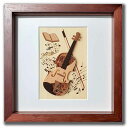 【スーパーSALE10%OFF】本格木工細工 木はり絵手作りキット バイオリン パーツカット済み 額付き ブラウンフレーム 立てかけ ビギナーレベル /インテリ...