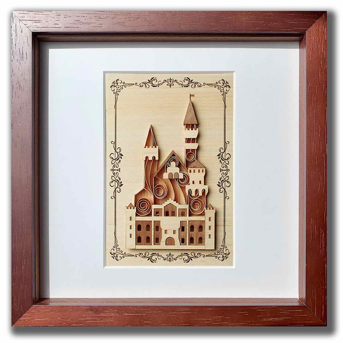 【スーパーSALE10%OFF】本格木工細工 木はり絵手作りキット リトルバイエルン パーツカット済み 額付き ブラウンフレーム 立てかけ ビギナーレベル /イ...