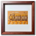 【スーパーSALE10%OFF】本格木工細工 木はり絵手作りキット 汽車 額付き ブラウンフレーム 立てかけ ビギナーレベル /インテリア 額入り 額装込 子供...