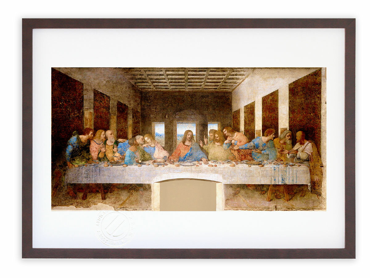 版画 絵画 名画 最後の晩餐(1498) レオナルド・ダ・ヴィンチ インテリア 壁掛け 額入り アート アートパネル モダン アートフレーム おしゃれ Mサイズ