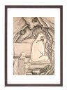 最大100%ポイントバック!限定抽選 版画 絵画 名画 日本画 慧可断臂図 (えかだんぴず) 雪舟 インテリア 壁掛け 額入り アート アートパネル モダン ア...