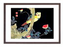 最大100%ポイントバック!限定抽選 版画 絵画 名画 日本画 薔薇に鸚哥図 (ばらにいんこず) 伊藤若冲 インテリア 壁掛け 額入り アート アートパネル モ...