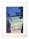 最大100%ポイントバック!限定抽選 版画 絵画 名画 日本画 飛騨の津り橋 (ひだのつりばし) 高橋松亭 インテリア 壁掛け 額入り アート アートパネル モ...
