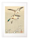 版画 絵画 名画 日本画 雪に真鴨 小原古邨 インテリア 壁掛け 額入り アート アートパネル モダン アートフレーム おしゃれ