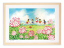 最大100%ポイントバック!限定抽選 絵画 石楠花(しゃくなげ)の咲く丘/インテリア 壁掛け 額入り 額装込 風景画 油絵 ポスター アート アートパネル リビ...