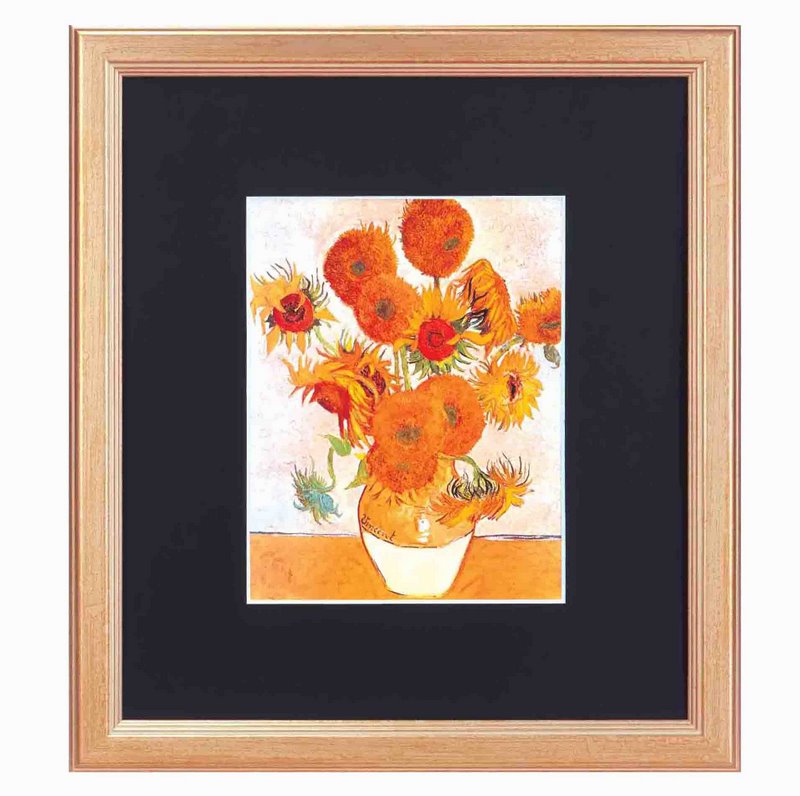 絵画 ゴッホ名画額 「ひまわり」/インテリア 額入り 額装込 風景画 油絵 ポスター アート アートパネル リビング 玄関 プレゼント モダン アートフレーム 飾る Mサイズ おしゃれ 壁掛け 絵